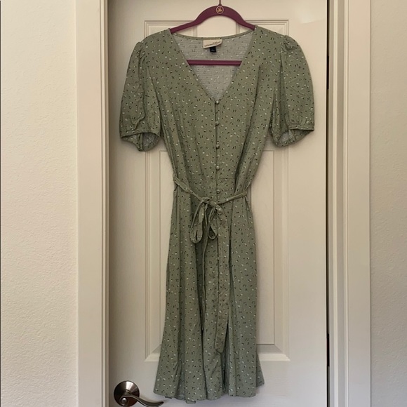 Floral Green Midi Dress 
